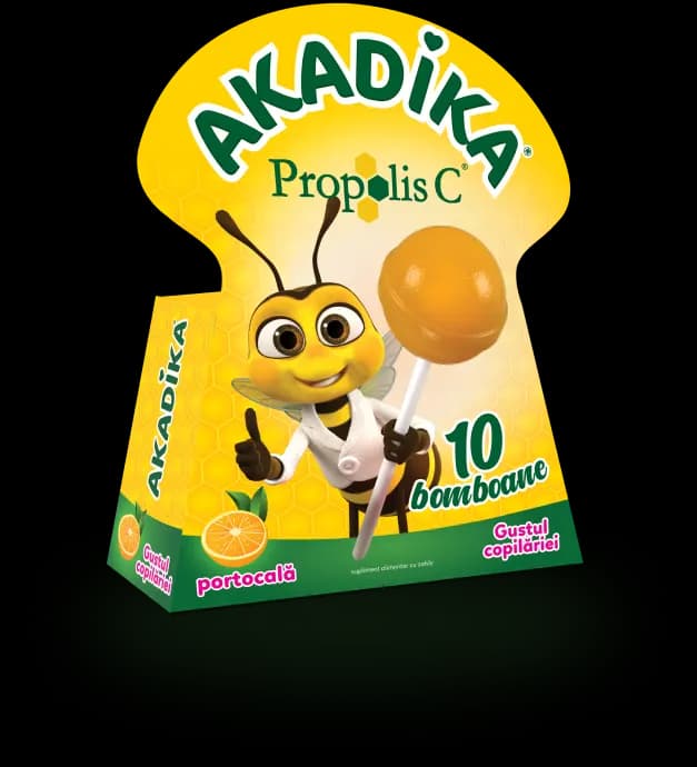 Cutie Akadika Propolis C Portocala 10 Bomboane